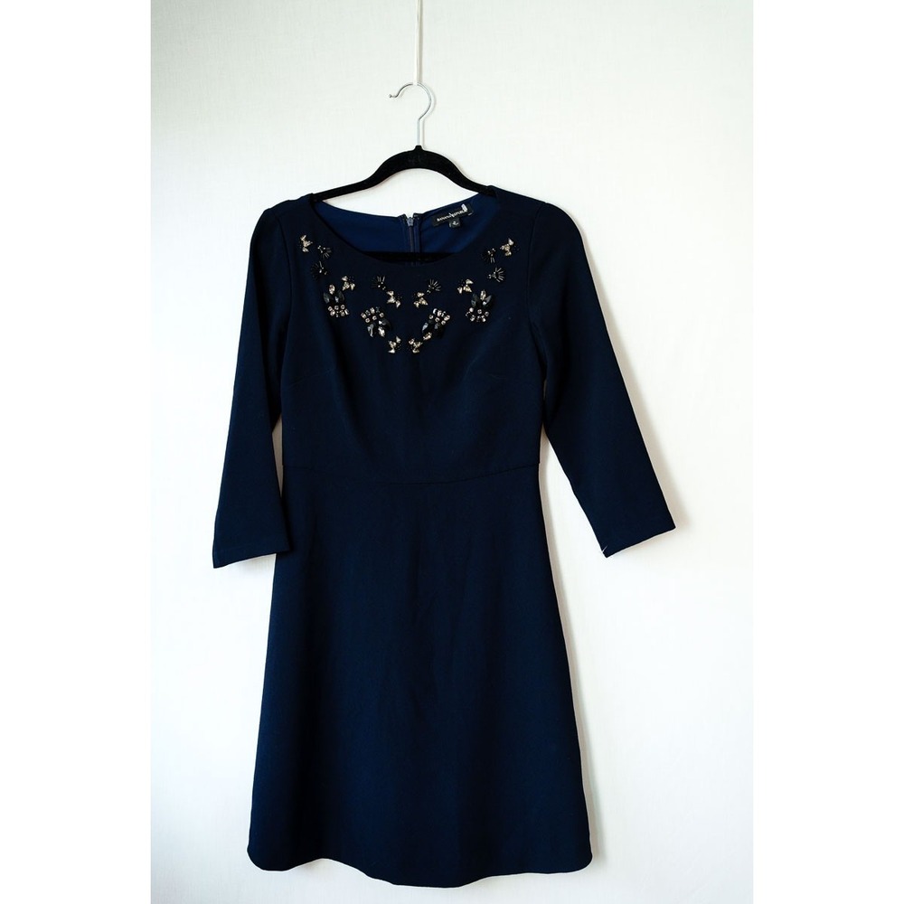 Banana Republic dress 0 MOG MOB event party cocktail beaded midi long sleeve